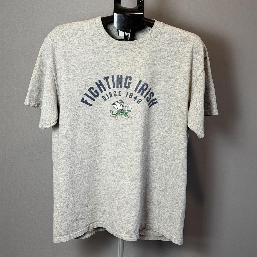Notre Dame Fighting Irish Shirt Mens‎ Large Gray NCAA Football 58 Sports
